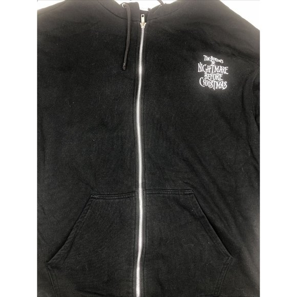 Tim Burton's The Nightmare Before Christmas Zip Up Hoodie Sweatshirt - Picture 2 of 5